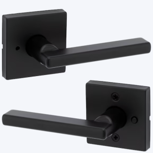 DOOR - KWIKSET - HALIFAX PRIVACY LEVER - BLACK