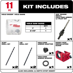 DOOR LOCK INSTALL KIT - 10PC