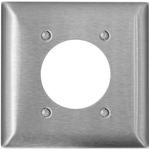 OUTLET - 2G CIRCULAR WALL PLATE 2.15" - STAINLESS STEEL