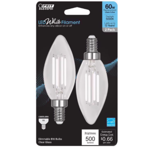BULB - LED CANDELABRA - DAYLIGHT 60W - 2PK