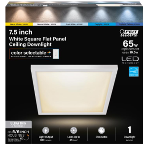 FIXTURE - LED SQUARE DOWNLIGHT - 7.5" - WHITE