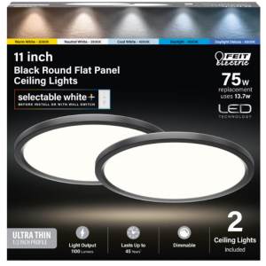 FIXTURE - LED ROUND - 11" - BLACK - 2PK