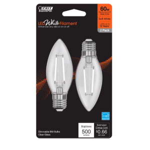 BULBS - LED E26 - SOFT WHITE - 60W - 2PK