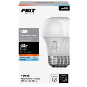 BULB - LED E26 - ADJUSTABLE 60W - 4PK