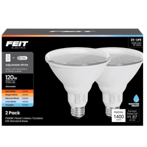 BULB - LED E26 - ADJUSTABLE 120W - 2PK