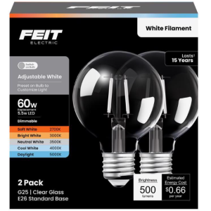 BULB - LED E26 - ADJUSTABLE 60W - 2PK