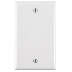 OUTLET - 1G BLANK WALL PLATE - NYLON - WHITE