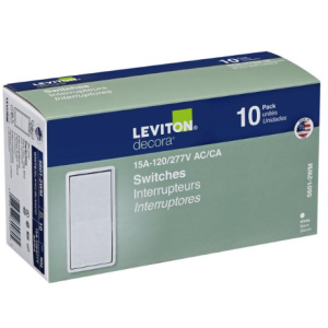 OUTLET - DECORA SWITCH - WHITE - 10PK