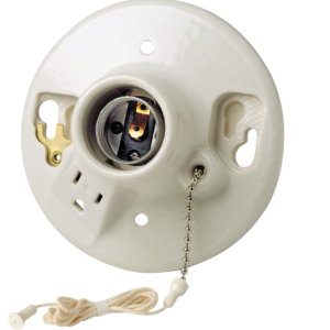 LAMPHOLDER PULLCHAIN PORCELAIN 3WIRE