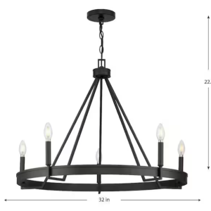 CHANDELIER - ALESWITH 32" BLACK