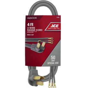 RANGE CORD 50A - 3 WIRE - 4'
