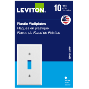 OUTLET - 1G SWITCH PLATE - WHITE - 10PK