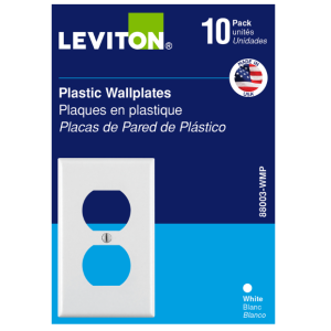 OUTLET - 1G DUPLEX WALL PLATE - WHITE - 10PK