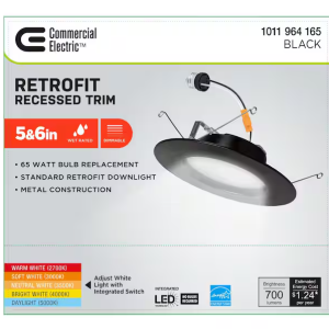 FIXTURE - RECESSED DOWNLIGHT - 5&6" - BLACK
