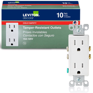 OUTLET - DECORA 15A TAMPER RESIST - WHITE - 10PK