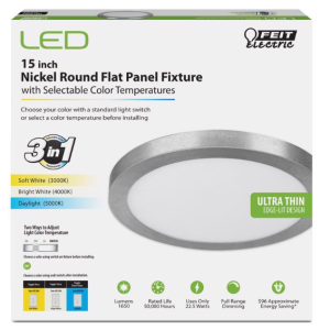FIXTURE - LED ROUND - 15" - SATIN NICKEL