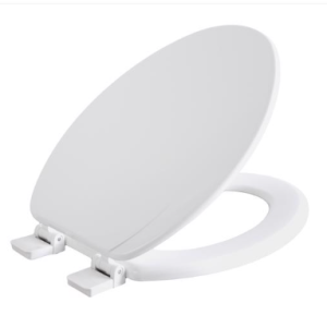 TOILET SEAT - ELONGATED - WOOD - WHITE