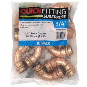 SURE PRESS - 3/4 90D Cu ELBOW PRESS FIT - 10PK