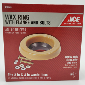 TOILET - WAX RING WITH FLANGE AND BOLTS