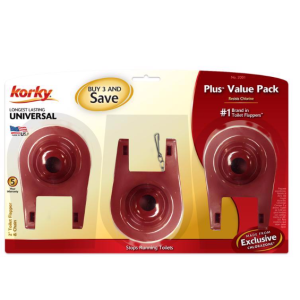 TOILET - FLAPPER - KORKY PLUS FLAPPER - 2" - 3PK