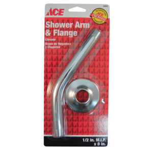 BATH - SHOWER ARM W/ FLANGE - 8" - CHROME