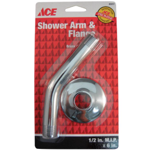 BATH - SHOWER ARM W/ FLANCE - 6" - CHROME