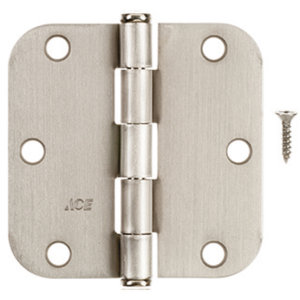 DOOR - HINGE - 5/8R 3-1/2" - 3PK - SATIN NICKEL