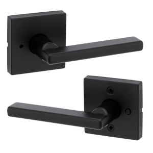 DOOR - KWIKSET - HALIFAX PRIVACY LEVER - MATTE BLACK