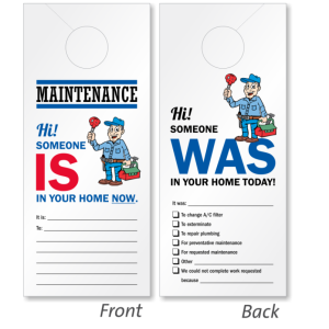 SIGN - MAINTENANCE DOOR SIGN - 100PK