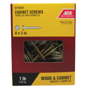 SCREWS - CABINET - #8 X 3" - GOLD - 1LB