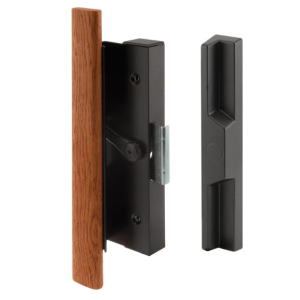 DOOR HANDLE SET WOOD/BLACK
