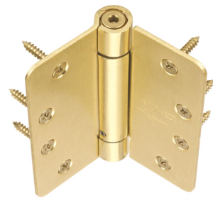 DOOR - HINGE - SELF CLOSING - 1/4R 4" - SATIN BRASS