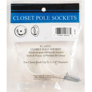CLOSET ROD FLANGE - WHITE - 2PK
