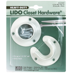 CLOSET ROD FLANGE - 2PK - WHITE