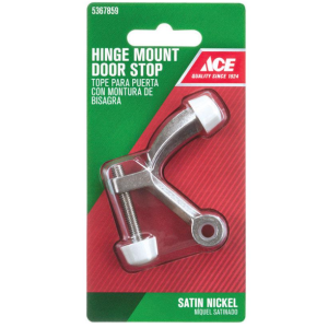 DOOR STOP - HINGE MOUNT - SATIN NICKEL