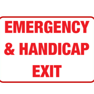 SIGN - EMERGENCY & HANDICAP EXIT - 10 X 7
