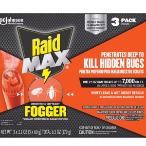INSECT - RAID MAX DRY BUG FOGGER 3PK